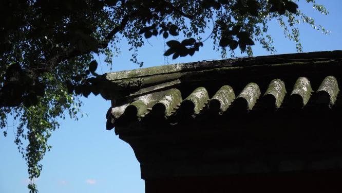四合院胡同古建筑大宅门砖瓦房檐瓦片