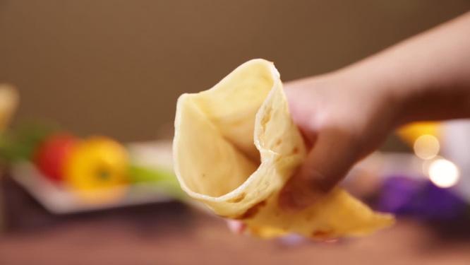 家常美食口袋饼卷合菜