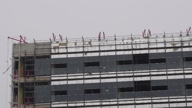 施工建筑工地盖楼房工程队