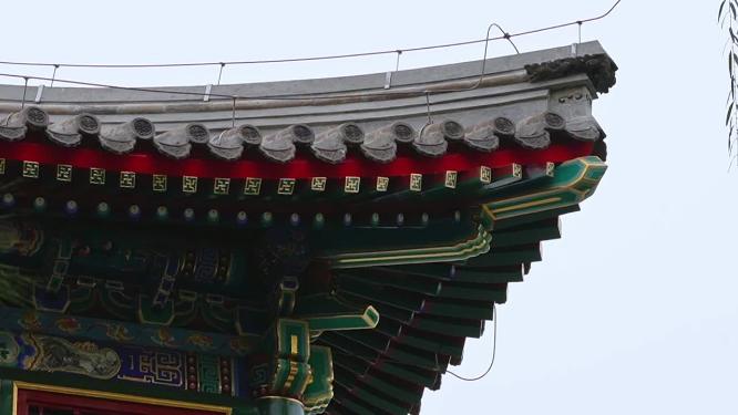瓦片屋顶瓦当五脊六兽琉璃瓦故宫古建筑