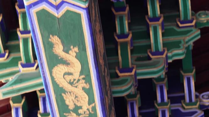 隼牟结构中式建筑画廊房梁