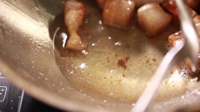 【镜头合集】不粘锅熬猪油炒五花肉