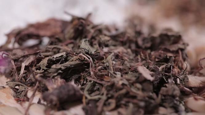 【镜头合集】中药白色粉末茯苓粉
