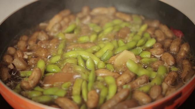 【镜头合集】制作花生毛豆猪皮下酒菜