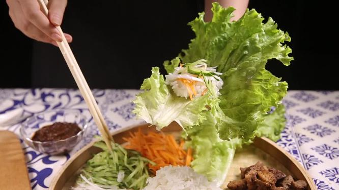 【镜头合集】打饭包材料健康菜包饭