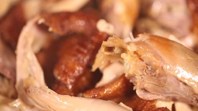 【镜头合集】拆出烧鸡鸡肉