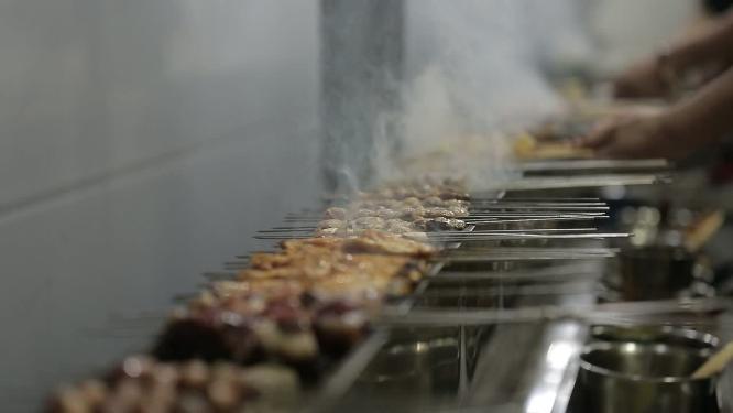 【镜头合集】明炉烤串炭火烧烤羊肉串