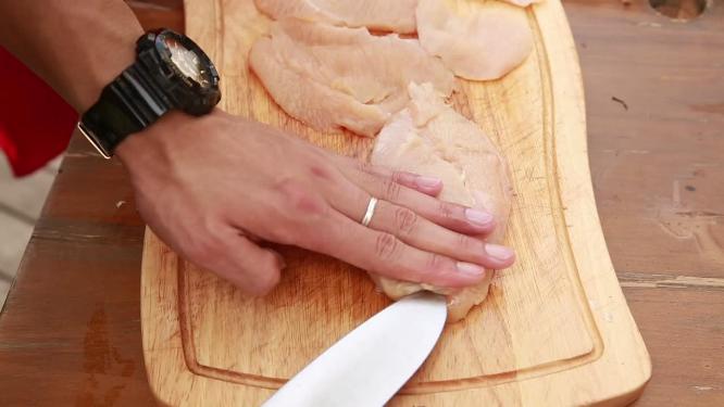 【镜头合集】片鸡胸肉片切鸡肉