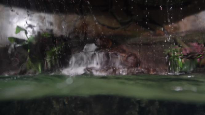 瀑布水流流水风景水波纹