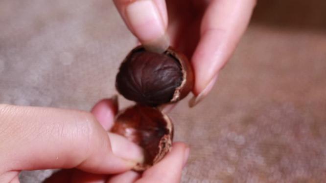 【镜头合集】拨开栗子壳吃栗子