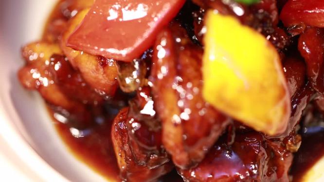 【镜头合集】红焖鸡肉米饭套餐快餐三杯鸡