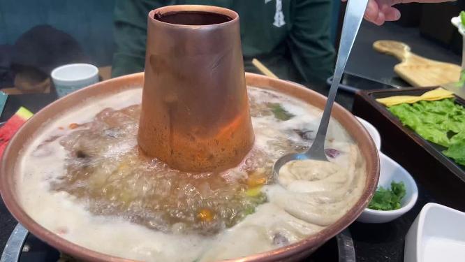 【镜头合集】老北京铜锅涮肉涮羊肉清汤涮锅