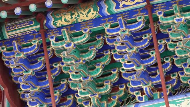 牌楼明清古建筑房屋彩绘琉璃瓦