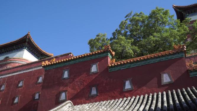 第一视角游客走进游览佛香阁颐和园