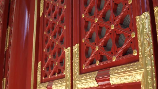古宅宅院大宅门雕花彩绘门窗明清古建筑