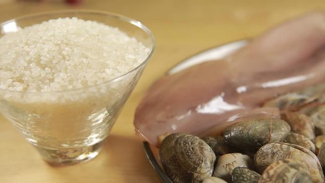 花蛤蛏子米饭海鲜饭原料