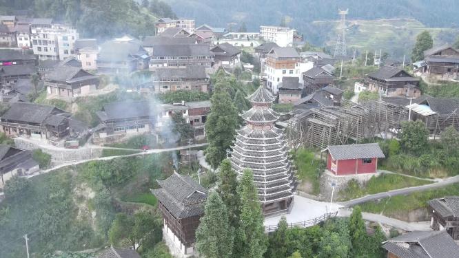 贵州黔东南苗寨航拍