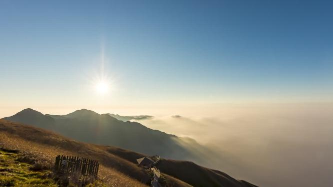 江西萍乡武功山日出日落云海延时摄影