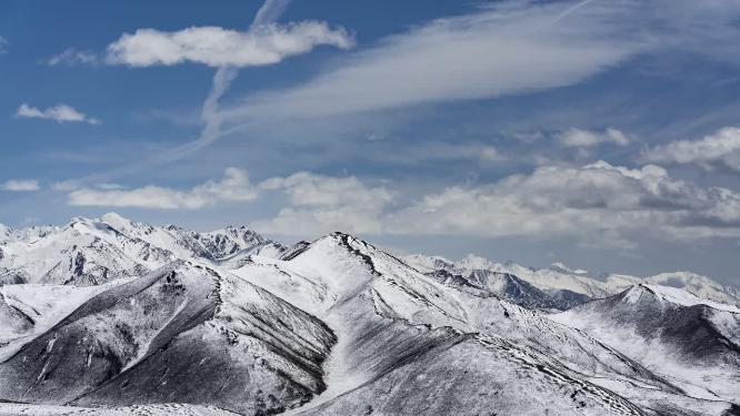 西北大环线青海门源雪山延时摄影