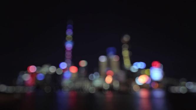 上海外滩东方明珠夜景实拍素材