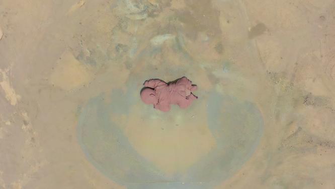 西北大环线甘肃瓜洲大地之子雕塑航拍