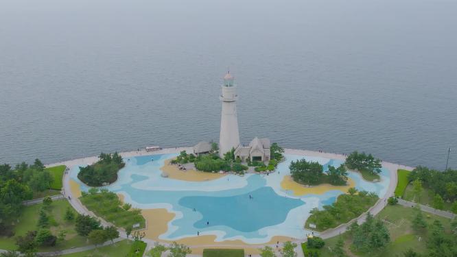 山东威海悦海公园航拍