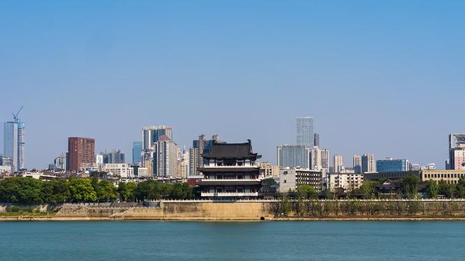 湖南长沙杜甫江阁大范围延时摄影