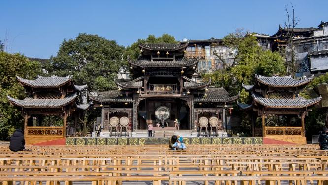 湖南湘西芙蓉镇摆手堂延时