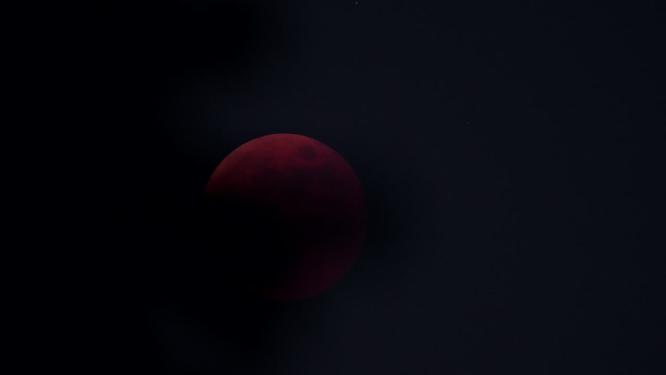 月全食红月亮血月月掩天王星实拍空境