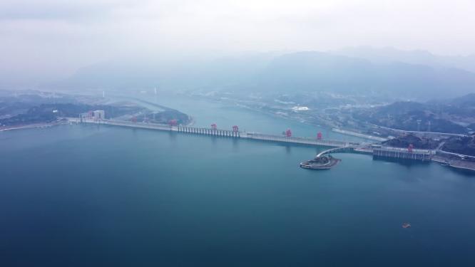 湖北宜昌秭归县三峡大坝航拍