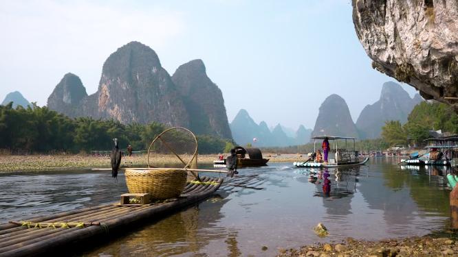 广西桂林人民币风景区航拍
