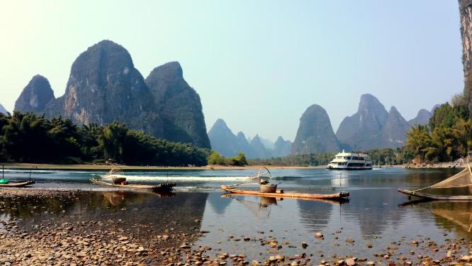 广西桂林人民币风景区航拍