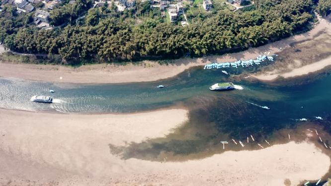 广西桂林漓江游船实拍航拍视频