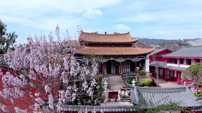云南楚雄姚安县观音寺航拍
