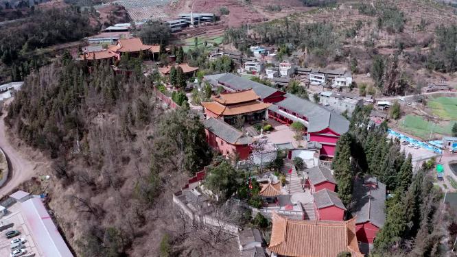 云南楚雄姚安县观音寺航拍