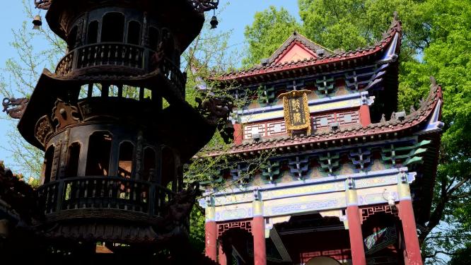 湖南长沙松柏寺古典建筑之美寺庙实拍视频