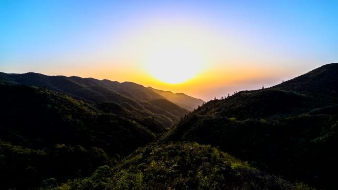 湖南浏阳大围山日落实拍延时视频