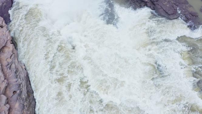陕西延安宜川县黄河壶口瀑布航拍视频