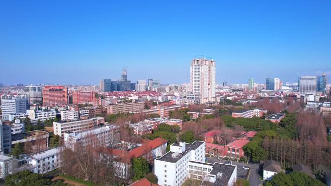航拍复旦大学校区
