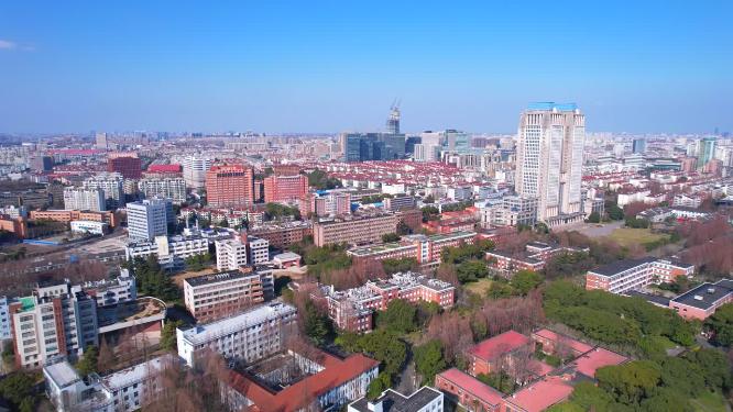 航拍复旦大学校区