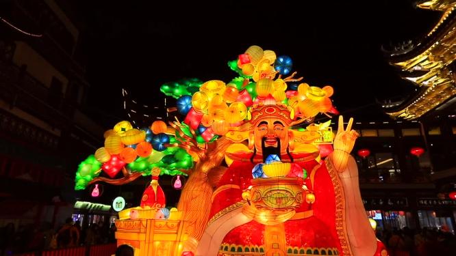 上海城隍庙花灯财神