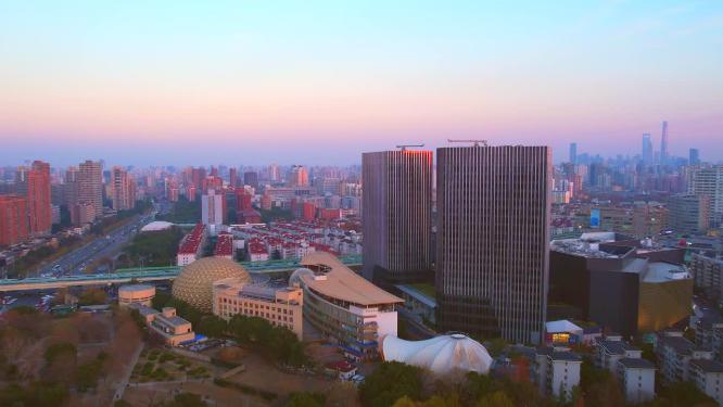 城市落日余晖