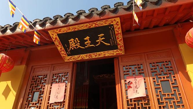 航拍上海青浦天光禅寺