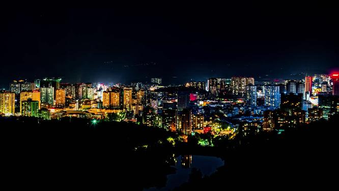 4k贵州黔东南时凯里市夜景素材成品