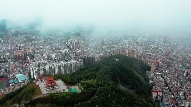 4k航拍岑溪市体育中心