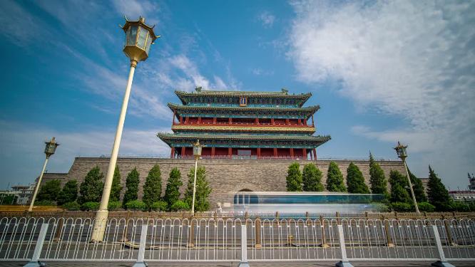 8k延时北京正阳门大楼
