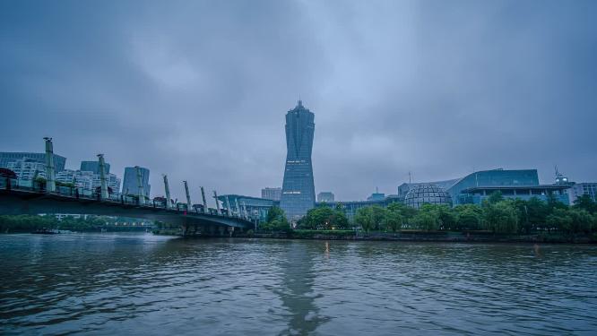 8k延时杭州武林广场建筑