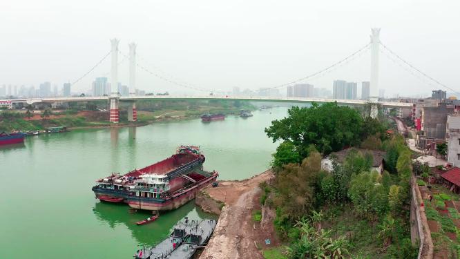 4k航拍广西贵港航拍罗泊湾大桥