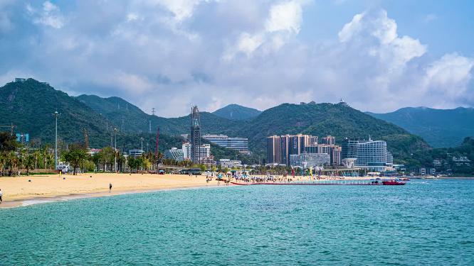 8k延时广东深圳大梅沙接待中心素材