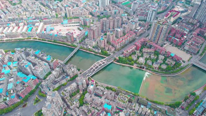 4k 航拍 贵州 黔南 州都 匀城区 剑江大桥